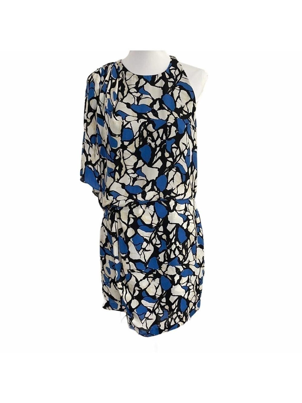 Robert Rodriguez Asymmetric Sleeve faux wrap dress SZ 8